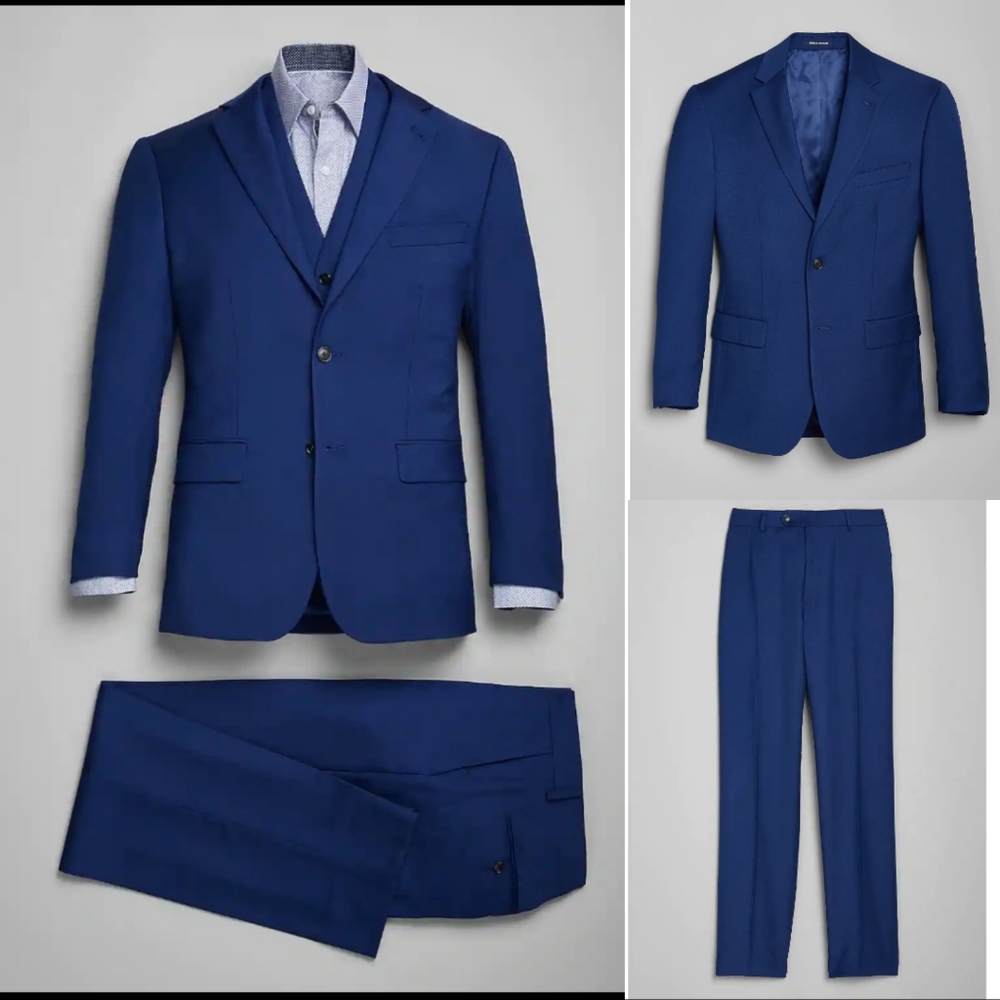 Jos. A Bank's Blue 2 Piece Suit 46R Pants and 54L Jacket
